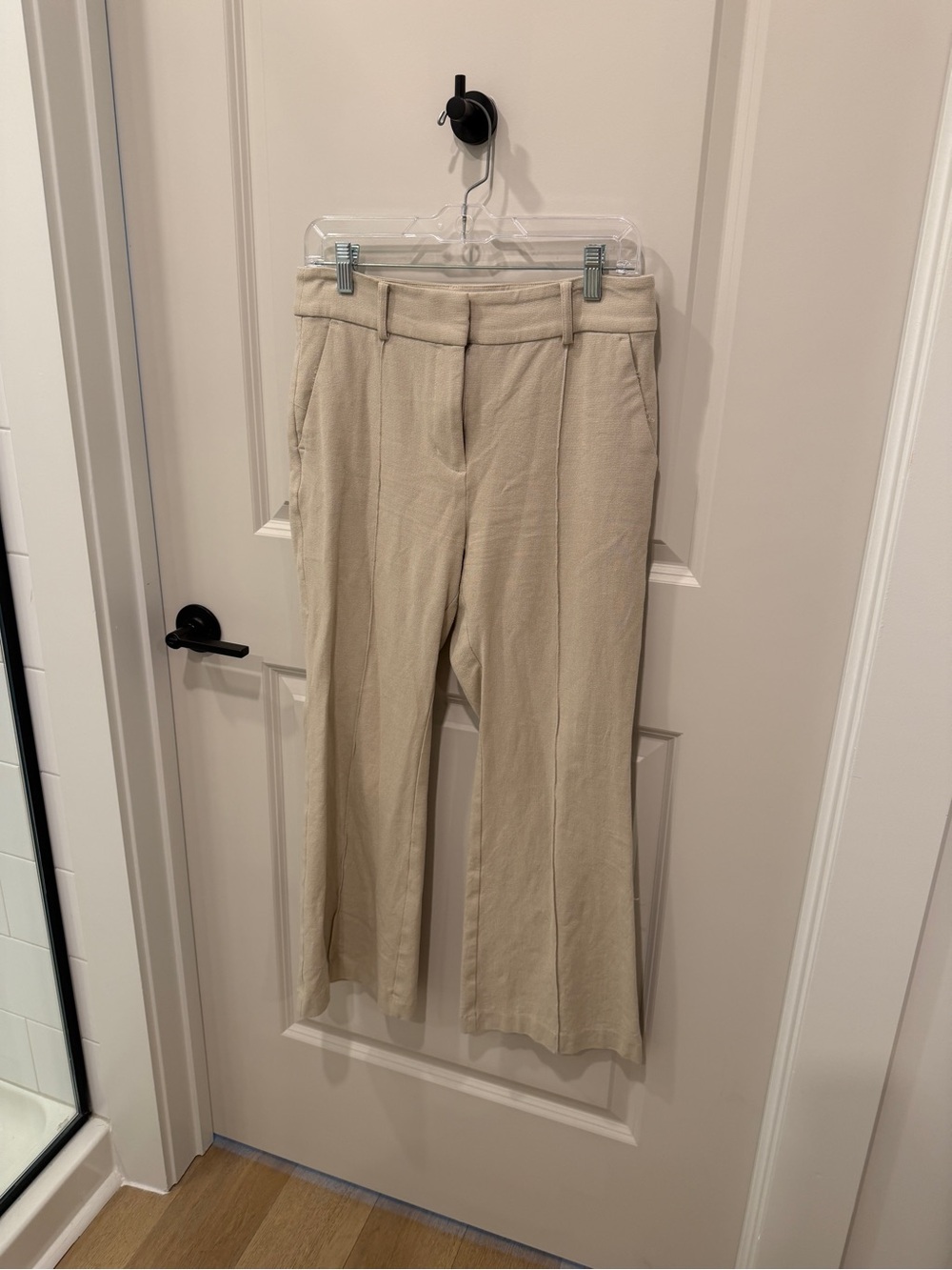 LOFT Cream Wide-Leg Trousers